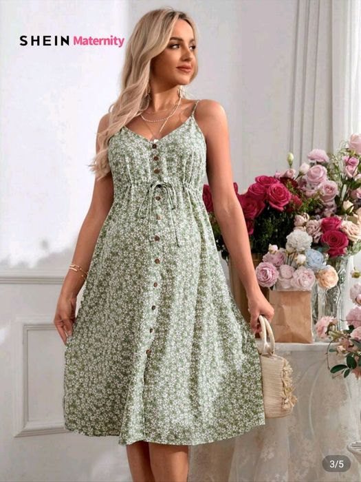 Зелена рокля за бременни