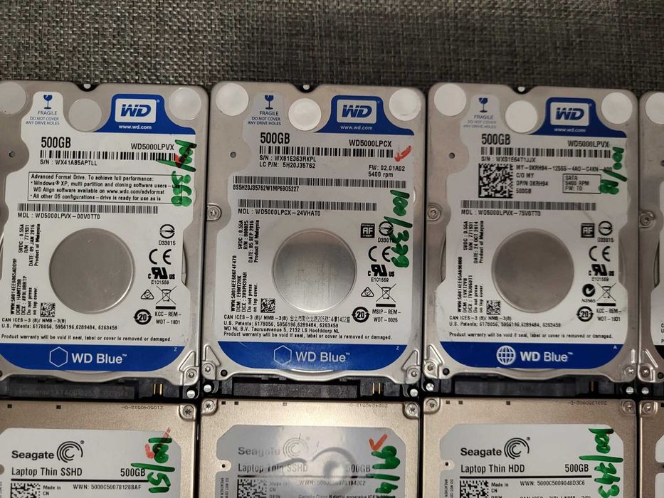 Hard disk notebook 500Gb Seagate, Western, Toshiba 5400/7200 RPM