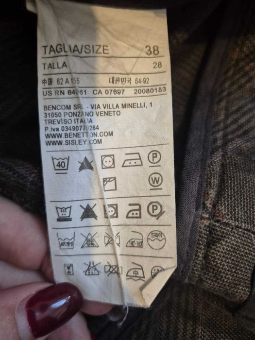 Кариран панталон Sisley 100% памук