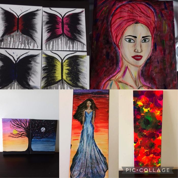 Ръчно рисувана картина на платно