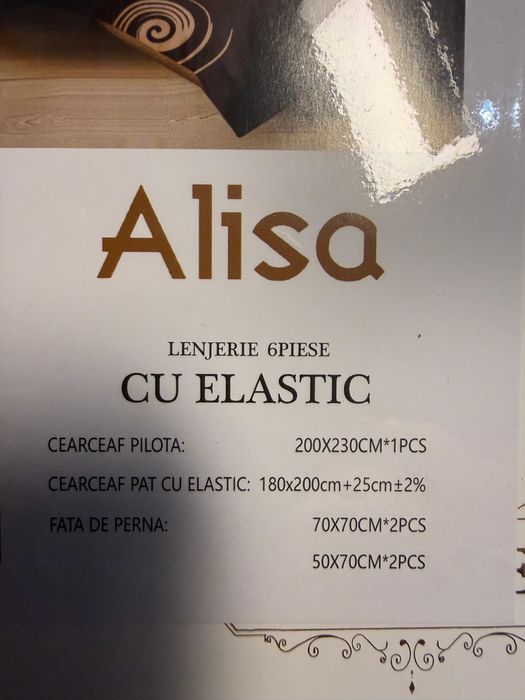 Lenjerie de pat 6 piese NOUĂ – cearșaf cu elastic 180x200