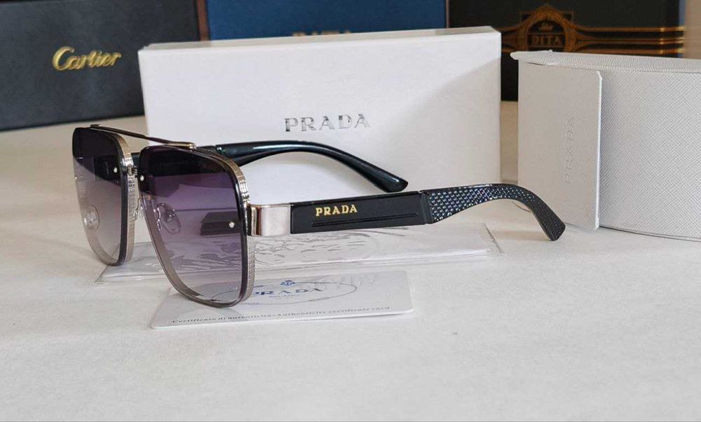 Очки Prada Lux Gold Black с Полиризацией