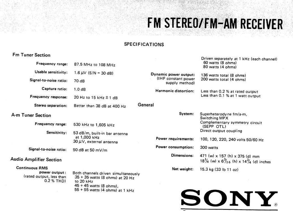 Amplituner vintage Sony STR-7055