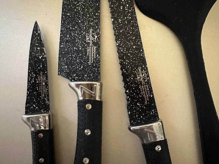 Кухонные ножи, силиконовые лопатка  и поварешка ( Россия)