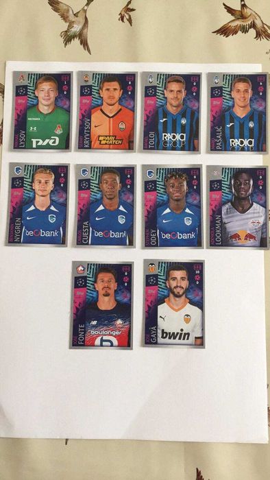 лепенки panini на футболисти от световното през 2010 г. и шамп лига