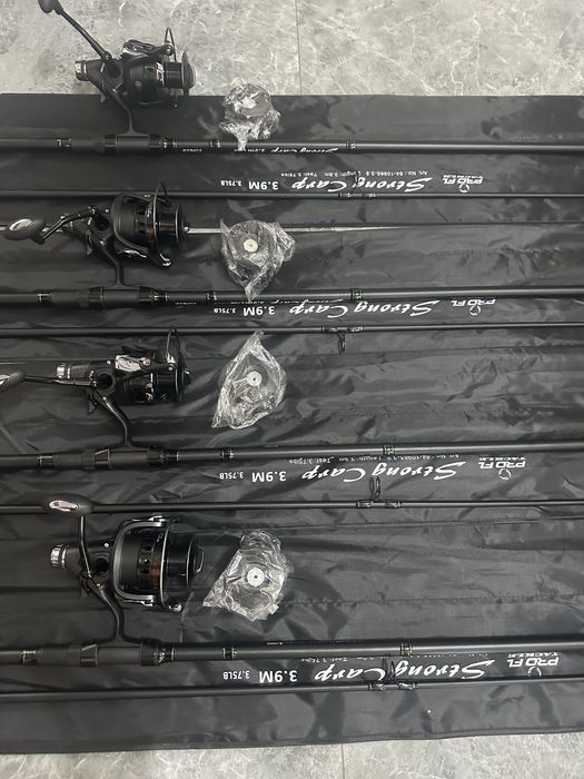 SET CRAP 4 Lansete FL Strong 3.75 LBS 3.90 2 Segmente + 4 Mulinete  FL V10 STEEZE