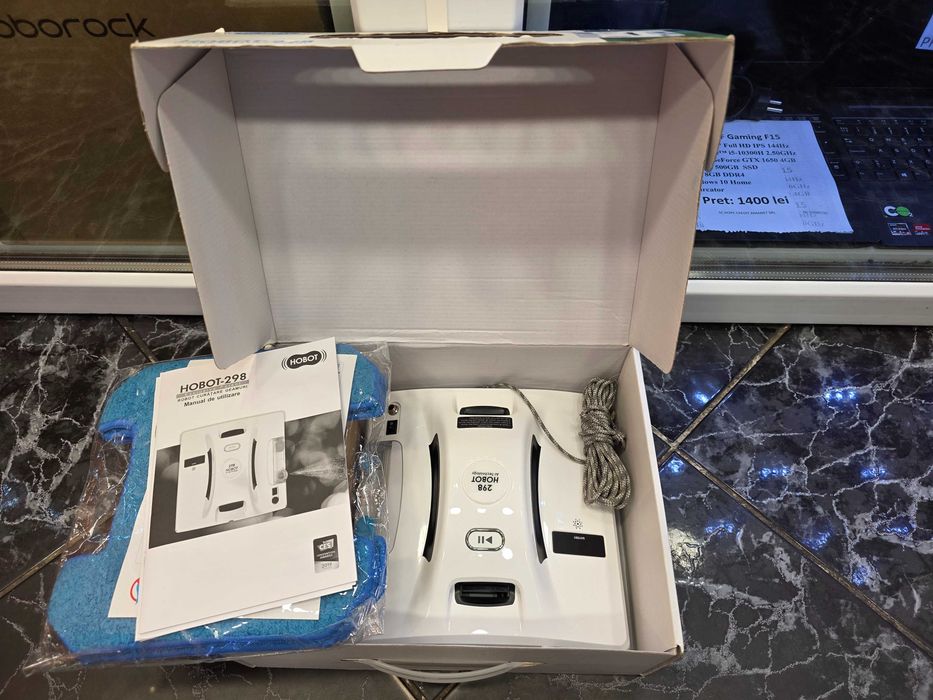 Hope Amanet P10/Robot Curatare Geamuri Hobot 298 cu Pulverizator Bluetooth Ups - NOU -