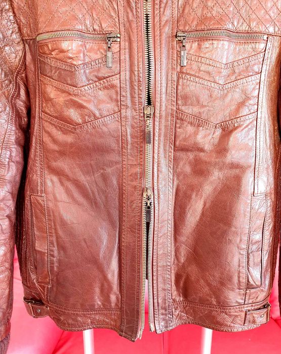 кожено бомбър яке топло размер XL 50 52 Roberto Cavalli