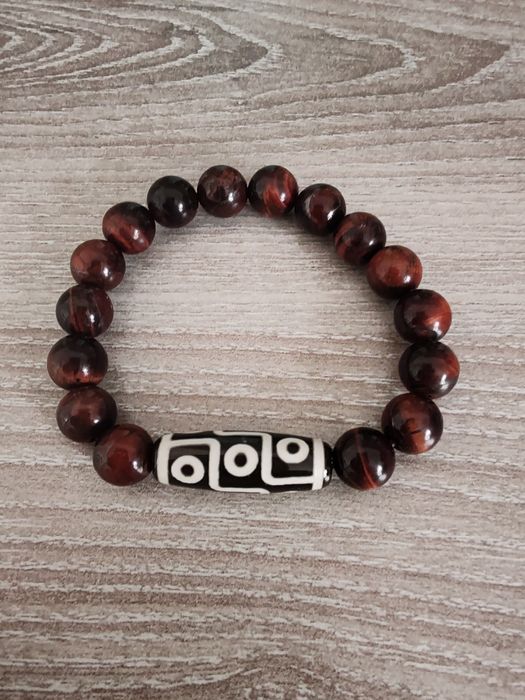 Браслеты дзи с агатом и бычий глаз