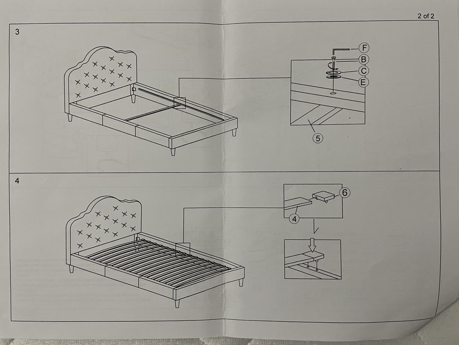 Pat tapitat 90×200 cm – saltea + somieră incluse