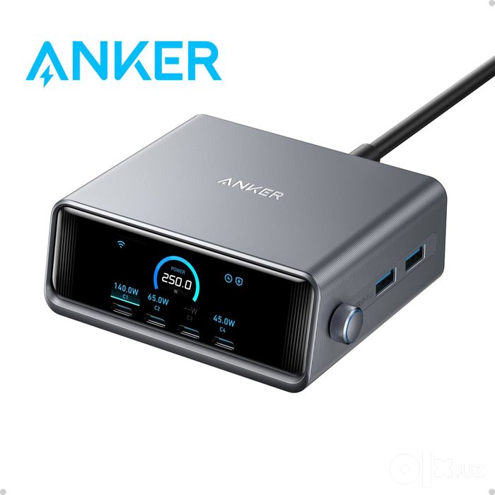 Anker Prime Charger (250W, 6 Ports, GaNPrime)- мощная зарядная станция
