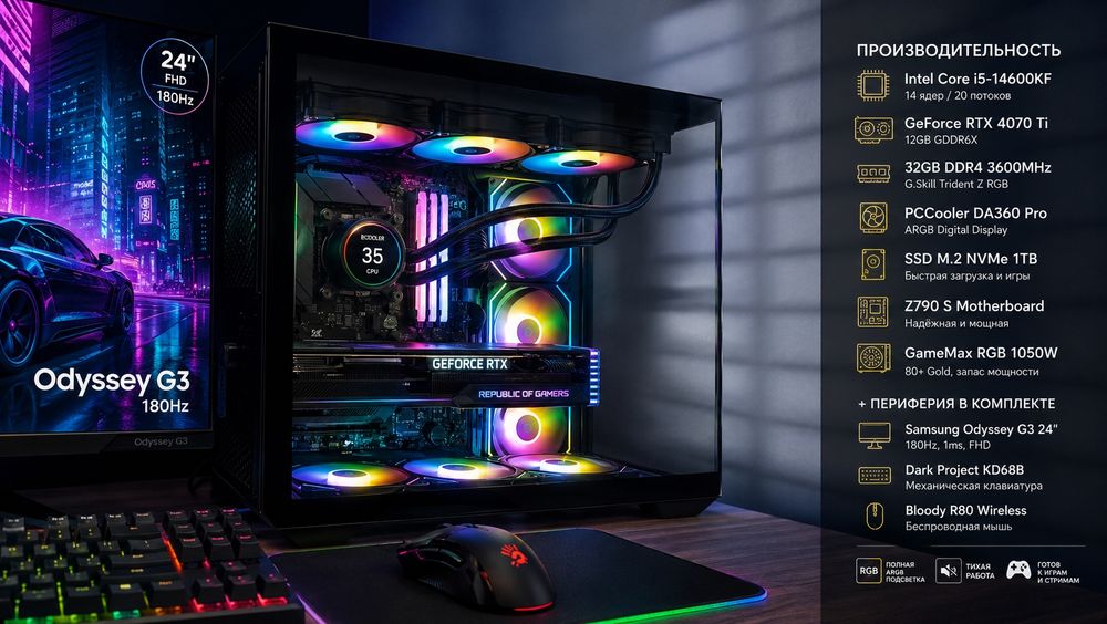 Игровой ПК RTX 4070 Ti 12GB/i5-14600KF