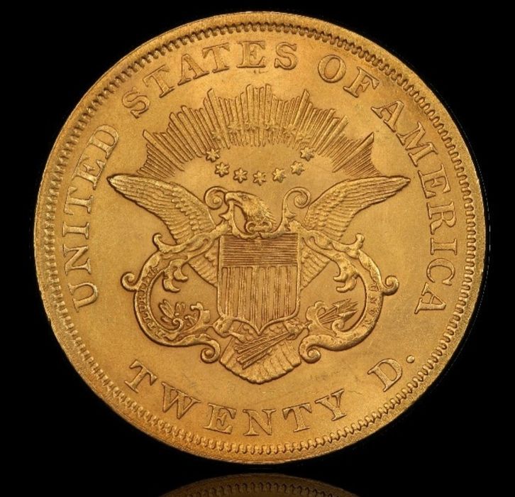 Златна монета 20 долара 1850-1907