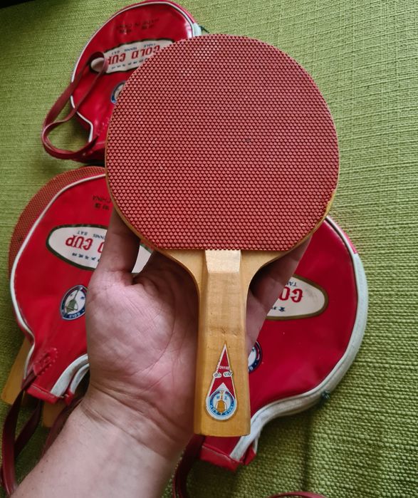 Paleta de Ping Pong Veche Colectie Gold Cup China Palete Tenis De Masa