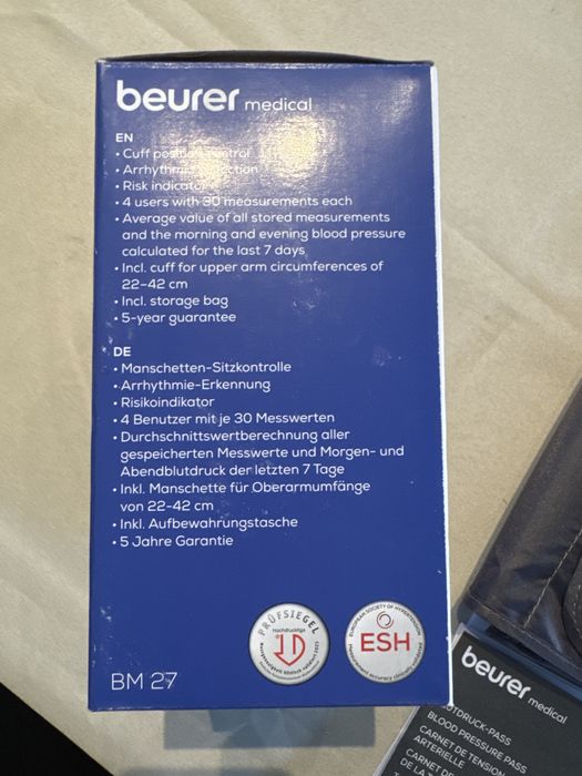 Tensiometru pentru brat beurer BM 27