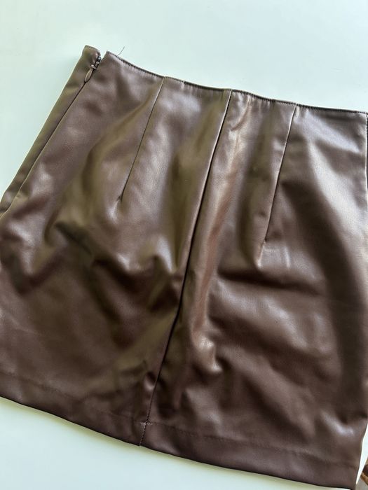 Кафява кожена пола H&M
