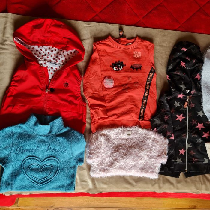 Bluze si vesta toamna-iarna fete marime 104 4 ani 9 buc