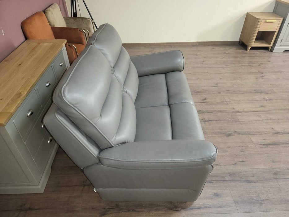 Сив кожен диван двойка La-z-boy