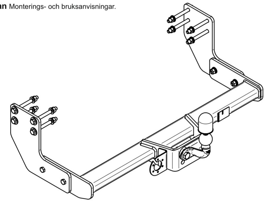 Carlig Remorcare Crafter 2017 - 2026 Cârlige PENTRU BARĂ SPATE SIMPLĂ