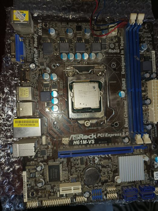 Комплект материнская плата LGA 1155 H61 + ОЗУ 8GB + Видеокарта+ БП+ i3