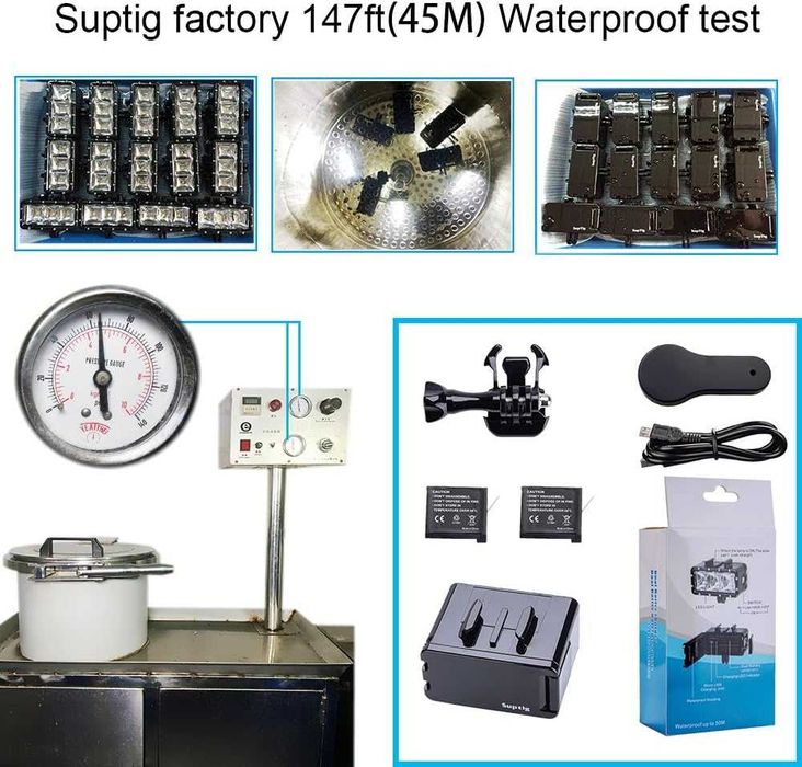 Suptig Водоустойчива, димируема, подводна светлина за GoPro Hero