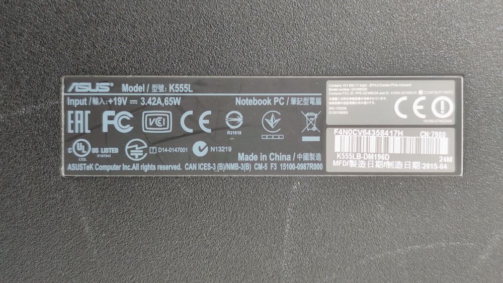 Laptop ASUS K555L