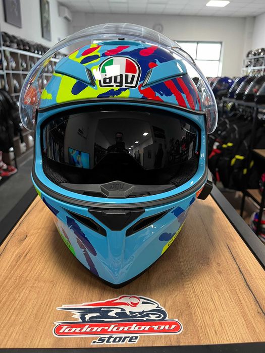Мото каска AGV K3 SV VR 46,XL61-62см,разговорно устройство SENA,очила
