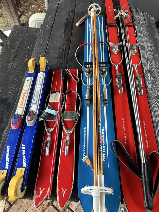 Schiuri  vechi din lemn alpenblitz copii si adulti