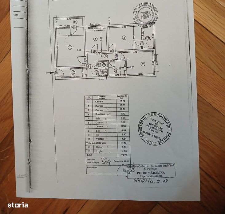 Apartament 3 camere de vanzare Pacii