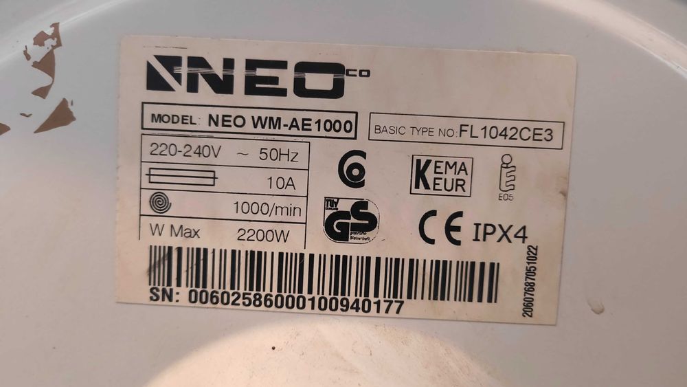 Пералня Neo 1000 оборота