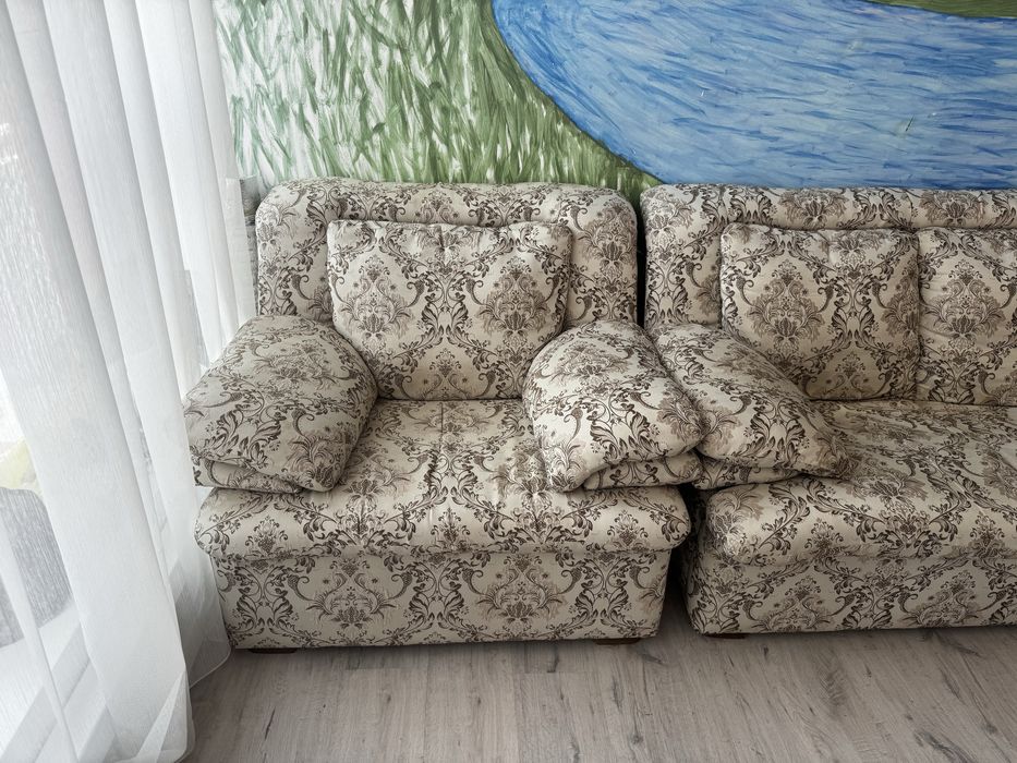 Продается диван с креслами, мкр Атырау. 50 000