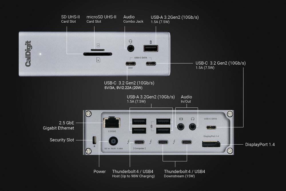 CalDigit TS4 18-портов Thunderbolt 4 Dock 98W