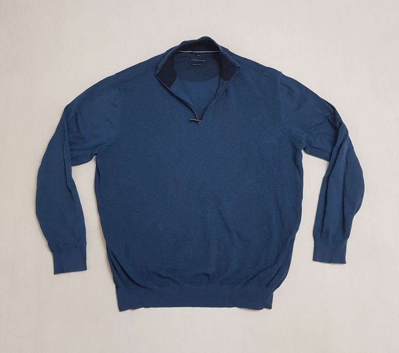 Pulover nou tricotat CASAMODA cu fermoar scurt, 100% bumbac nr 3XL men