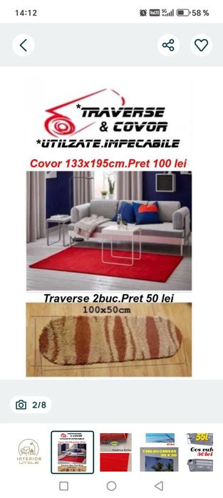 Covor. Mocheta traversa. Tablou.Cos rufe.