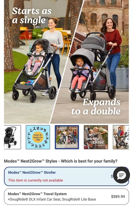 Продается Graco Modes Nest2Grow Double Stroller