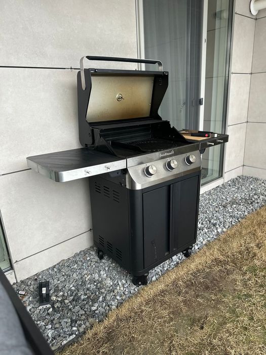 Gratar pe gaz GOODHOME GH3RO, 63 x 43 cm, 4 arzatoare, argintiu