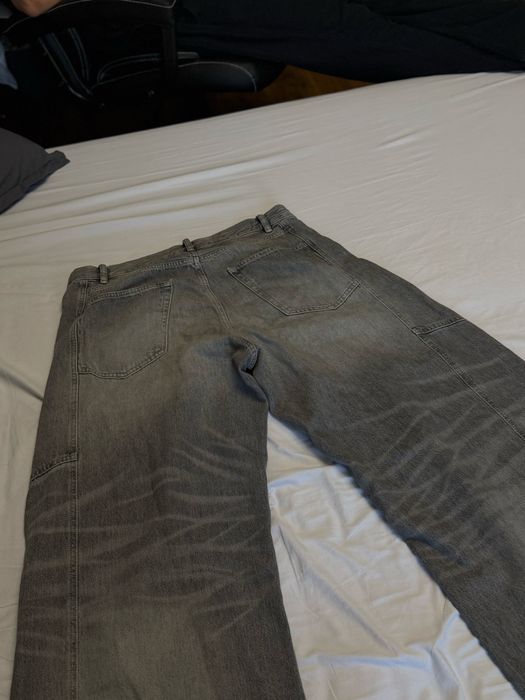 Zara сиви широки дънки