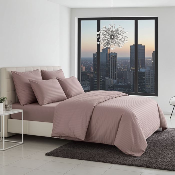 Lenjerie Damasc Chindia Dc007, Damasc, 6 Piese, Cu Elastic, Bej