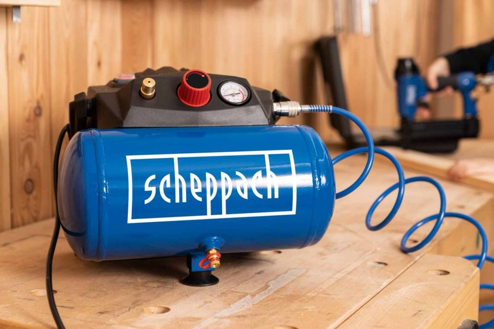 Безмаслен компресор 8 бара, 6 л, Scheppach HC06 / Безшумен компресор Scheppach HC08Si - 8 бара ,1100вата