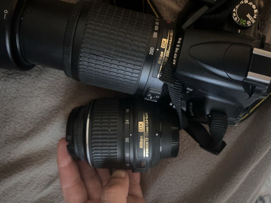 Фотоапарат Nikon D5000 със два обектива и чанта
