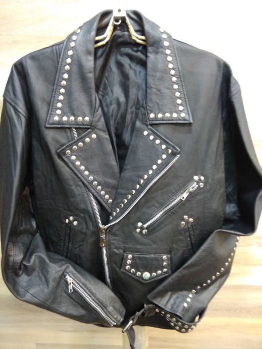 Байкерская кожаная куртка-косуха