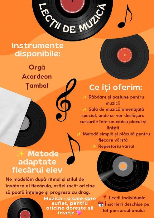 Lecții Muzică pentru Toate Vârstele Orga • Acordeon • Țambal