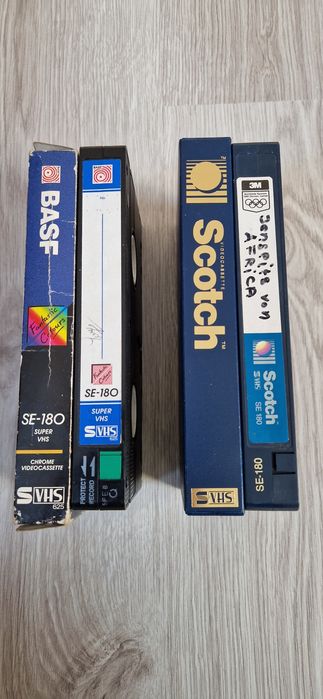 S-VHS Pachet 2 casete video SVHS de 180 min BASF si Scotch