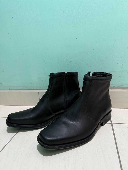 Мъжки кожени боти с цип – черни, номер 44