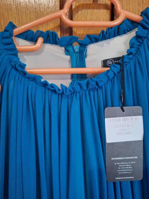 Rochie turcoaz din voal ,marimea 4xl(48)