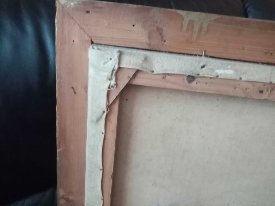 Стара голяма картина масло на платно 95/65