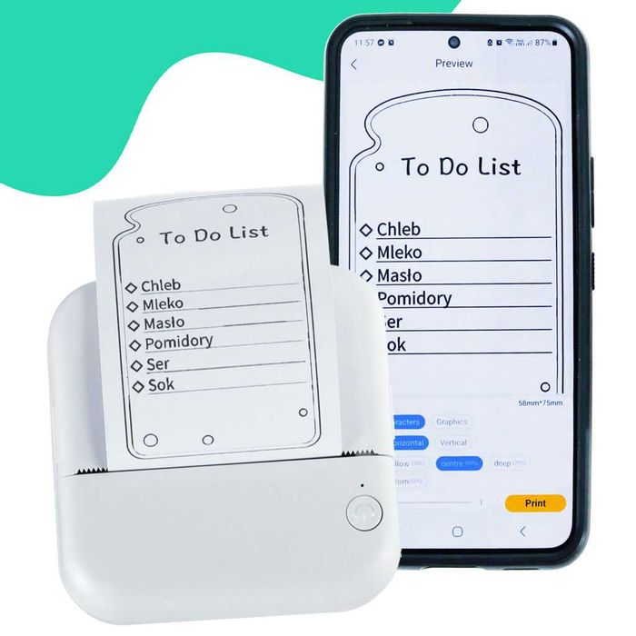 Безжичен мини Bluetooth термален принтер за телефон