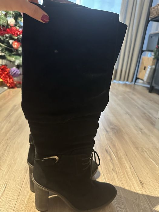 Високи ботуши от естествен велур, номер 40