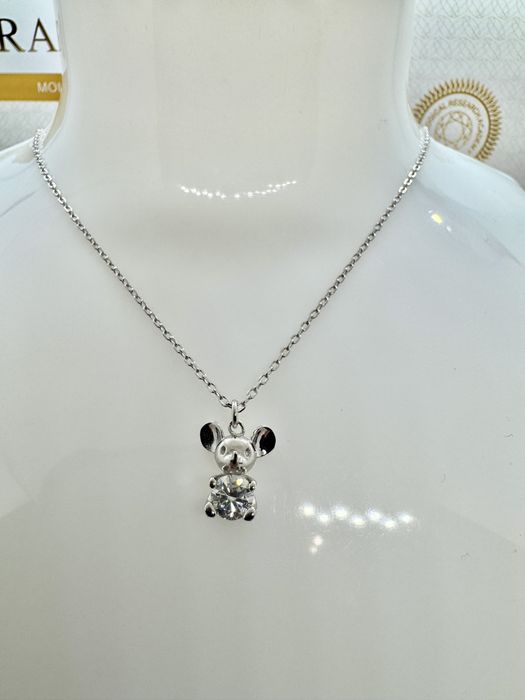 Сребърно колие с мойсанит (Диамамт) 0.5 карата