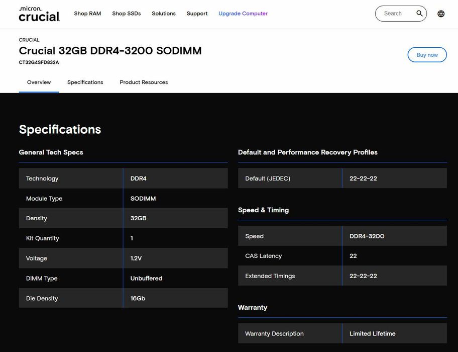 Оперативная память для ноутбука 64Gb